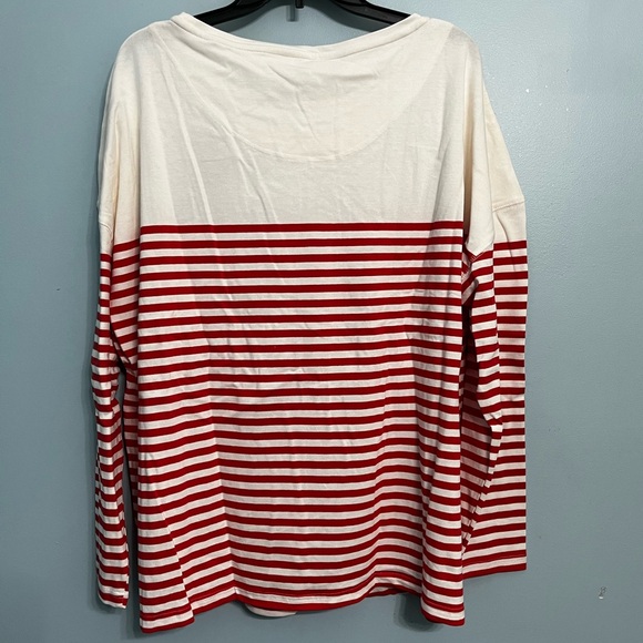 NWT Joules Women’s Size 18/1XL Dalmation Red Stripe Long Sleeve Shirt - Picture 3 of 11